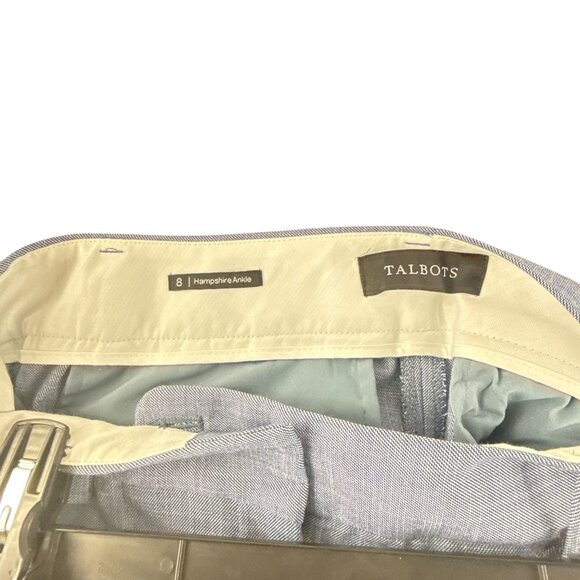 Talbots Hampshire Ankle Pants Womens Size 8 Blue Textured Dress Trousers - Picture 2 of 9